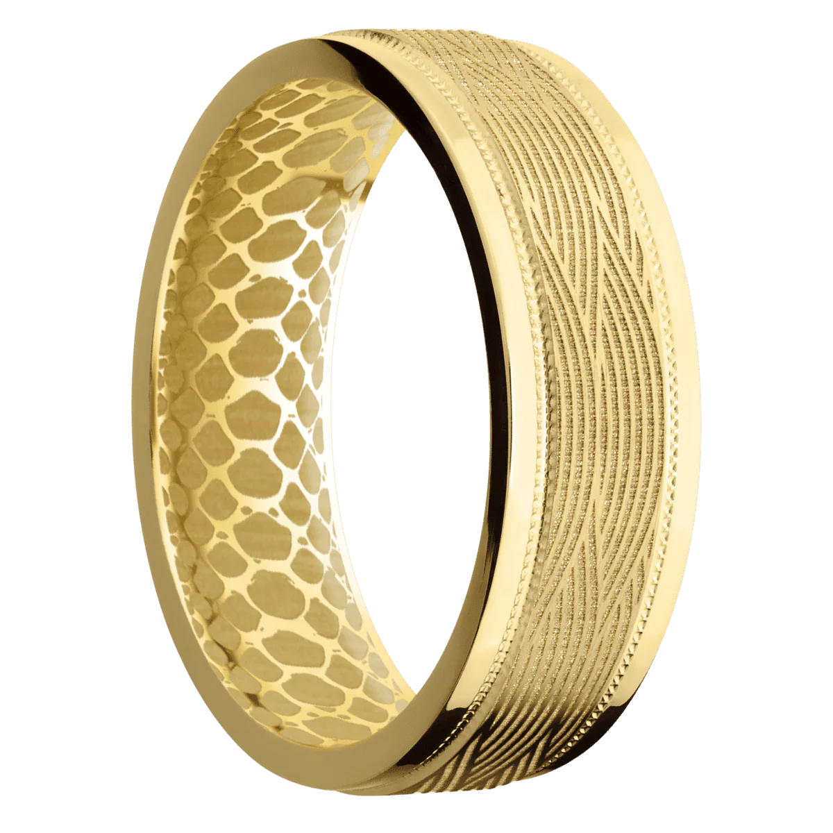 22K Yellow Gold + Satin , Polish Finish