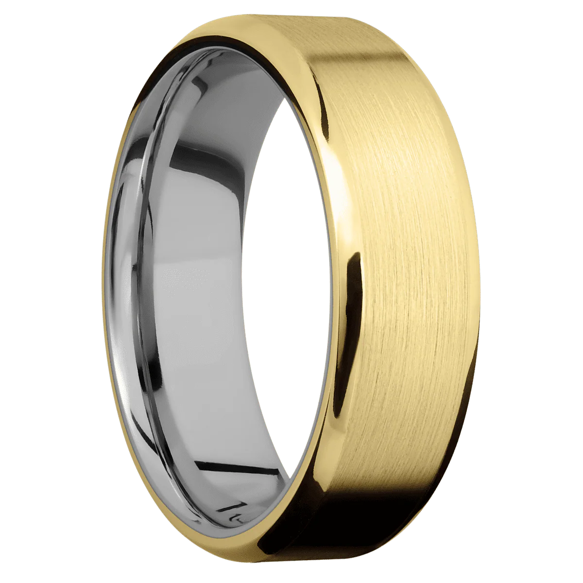 22K Yellow Gold + Satin , Polish Finish + Titanium