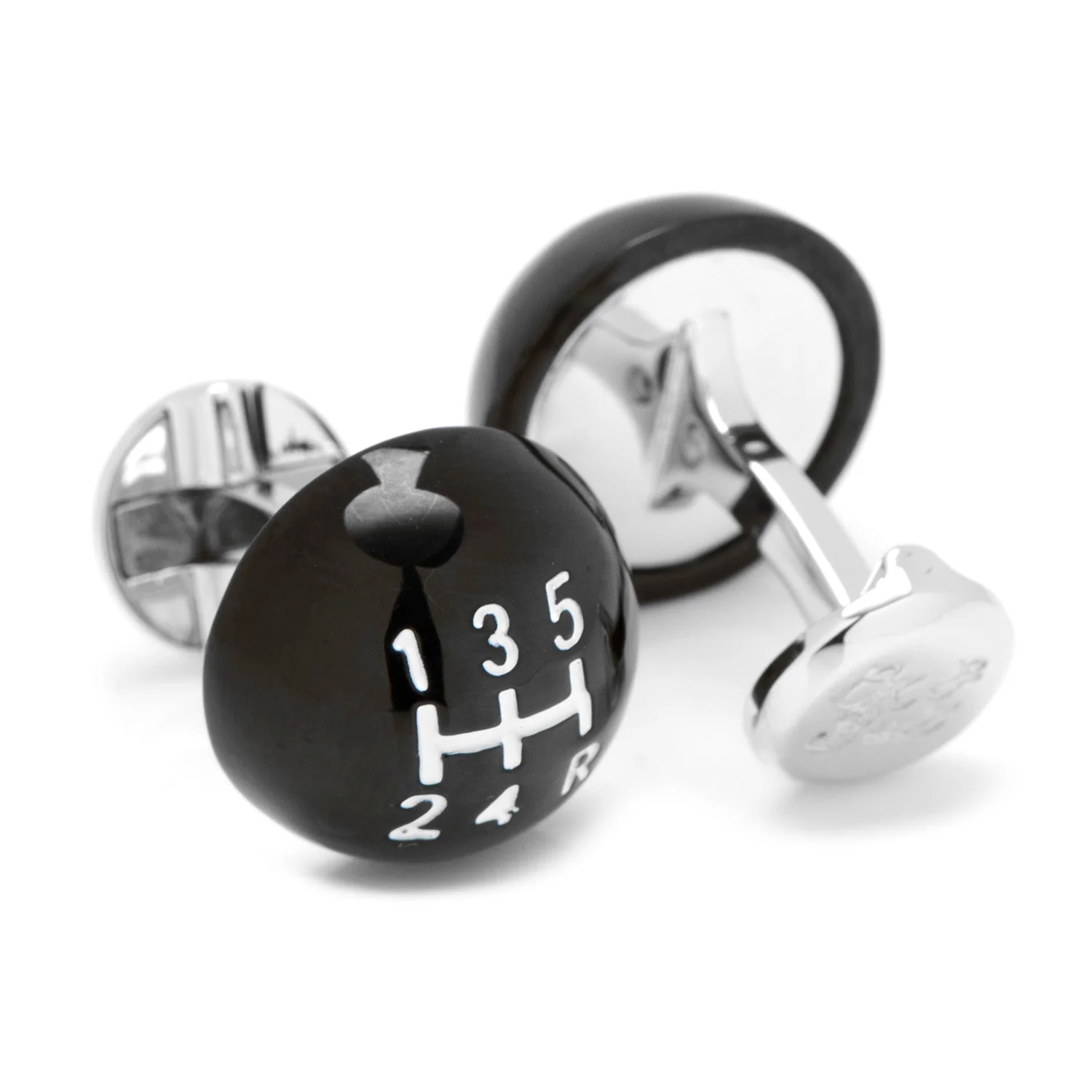 3D Black Gear Shifter Cufflinks - Image 2