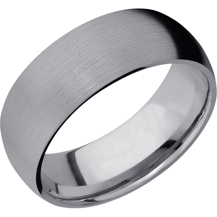 8mm wide Domed Tantalum Ring with Satin Finish