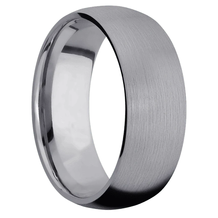 8mm wide Domed Tantalum Ring with Satin Finish - Image 2