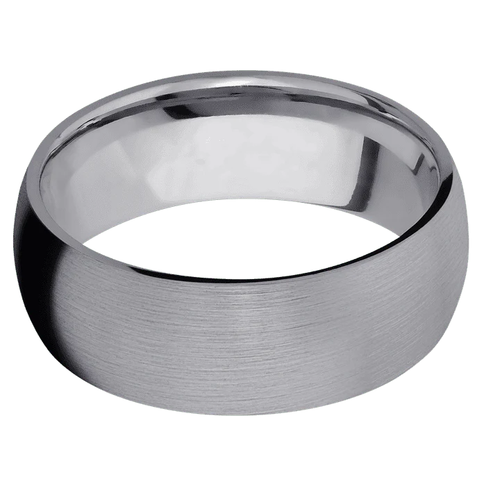 8mm wide Domed Tantalum Ring with Satin Finish - Image 3