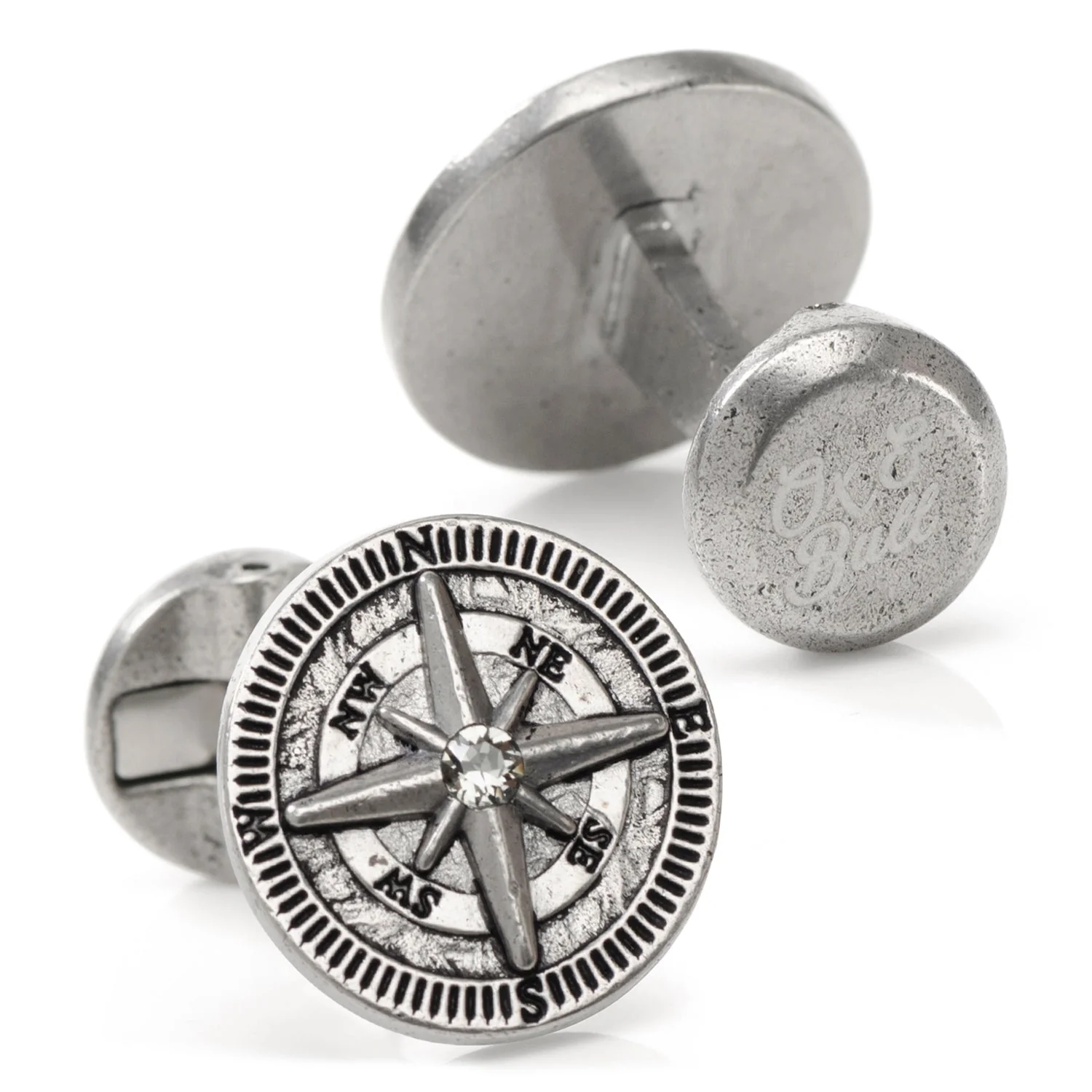 Antique Compass Stainless Steel Cufflinks - Image 2