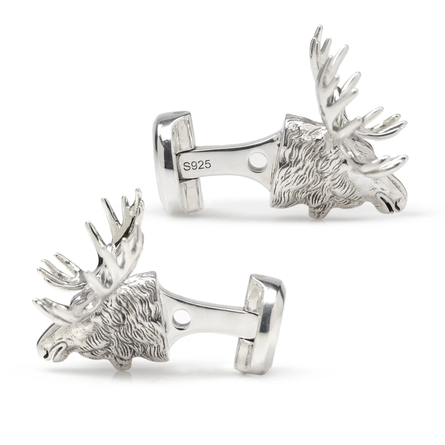 Antique Sterling Silver Moose Cufflinks - Image 4