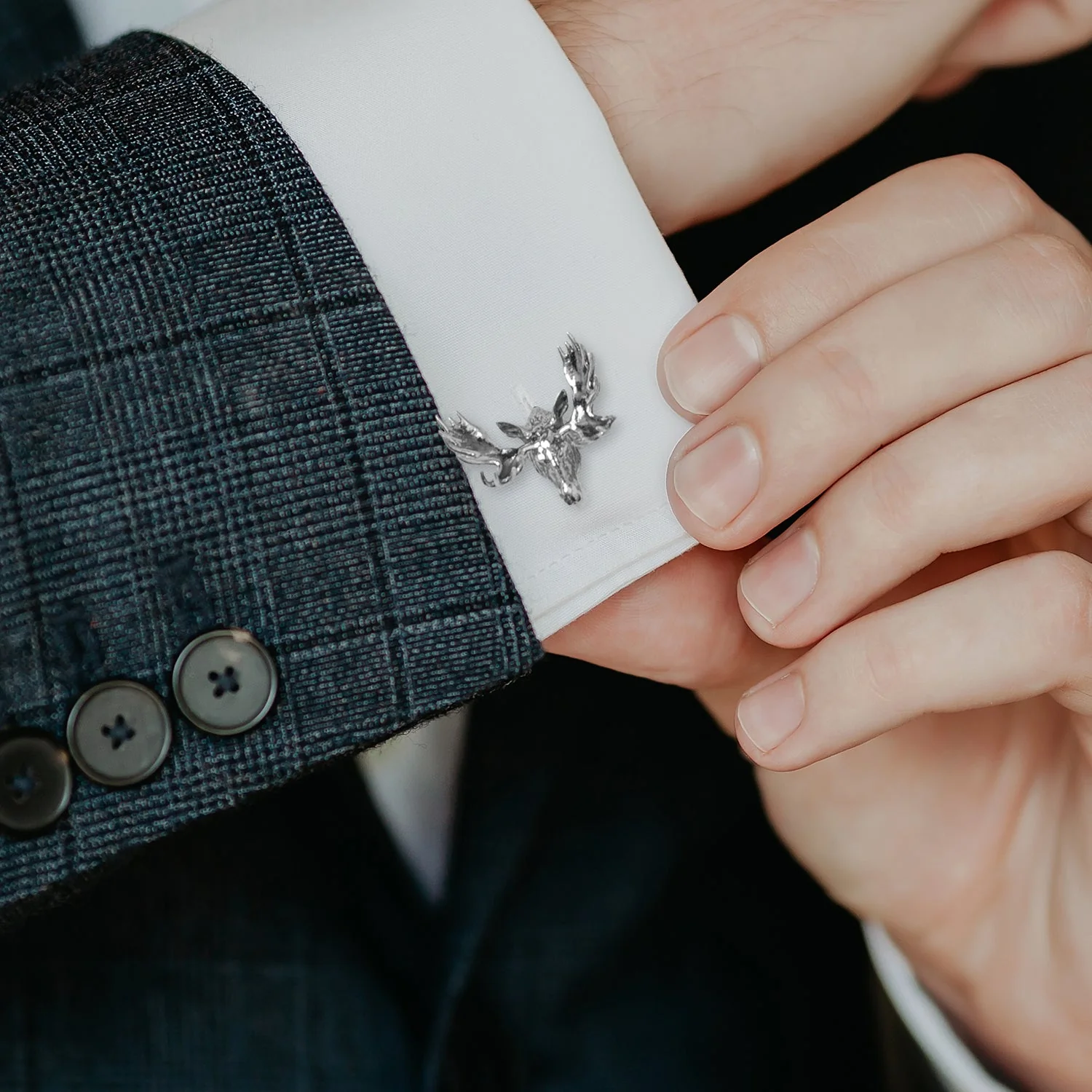 Antique Sterling Silver Moose Cufflinks - Image 5