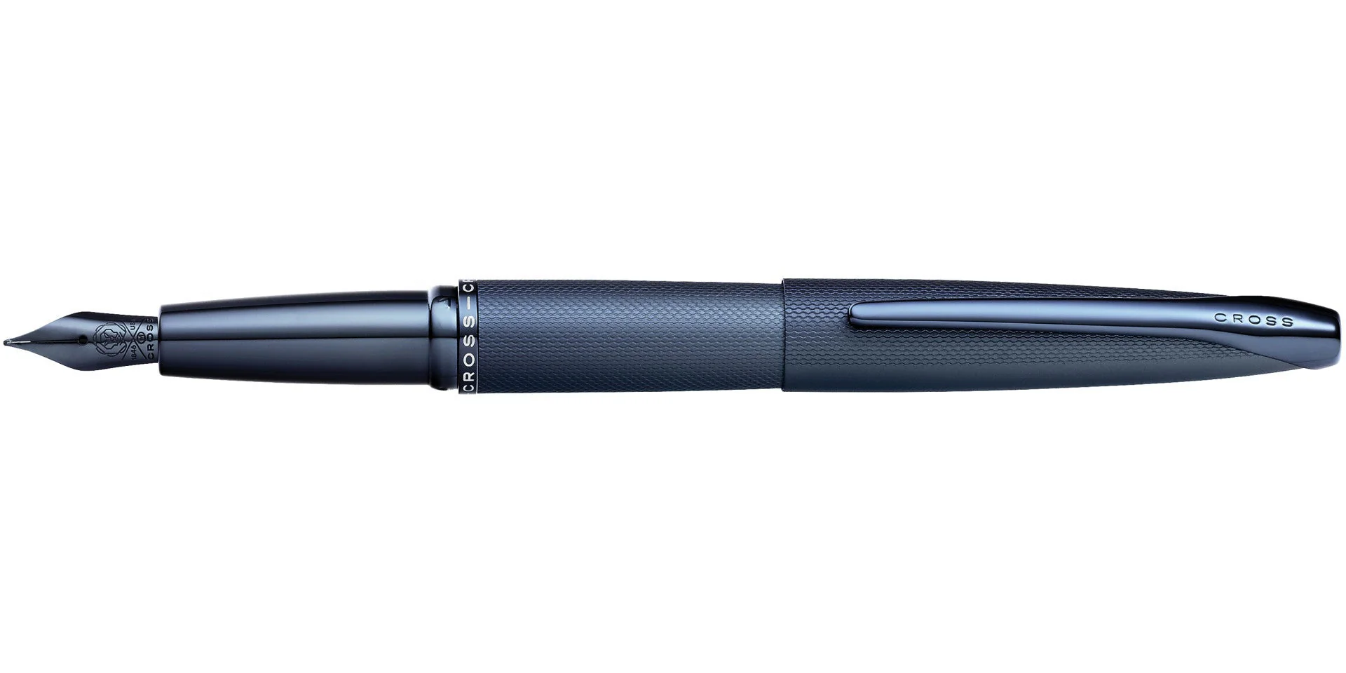 ATX® Sandblasted Dark Blue Stainless Steel Medium Nib Fountain Pen - Image 3