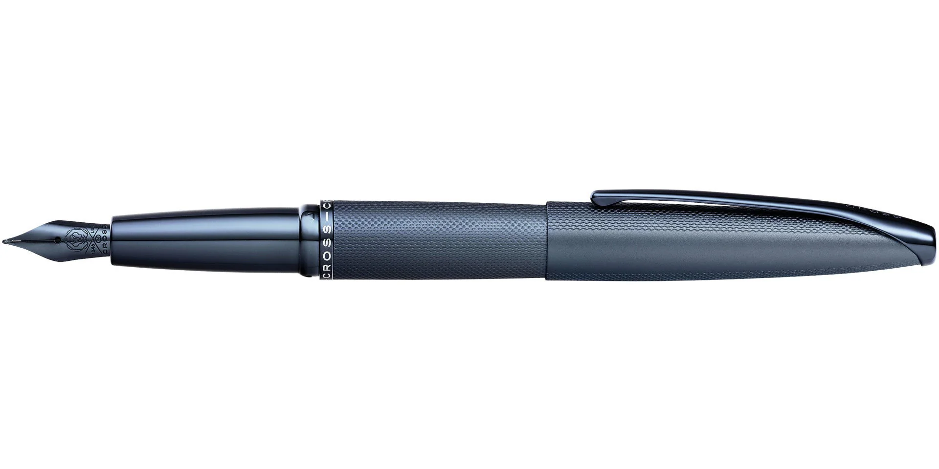 ATX® Sandblasted Dark Blue Stainless Steel Medium Nib Fountain Pen - Image 4