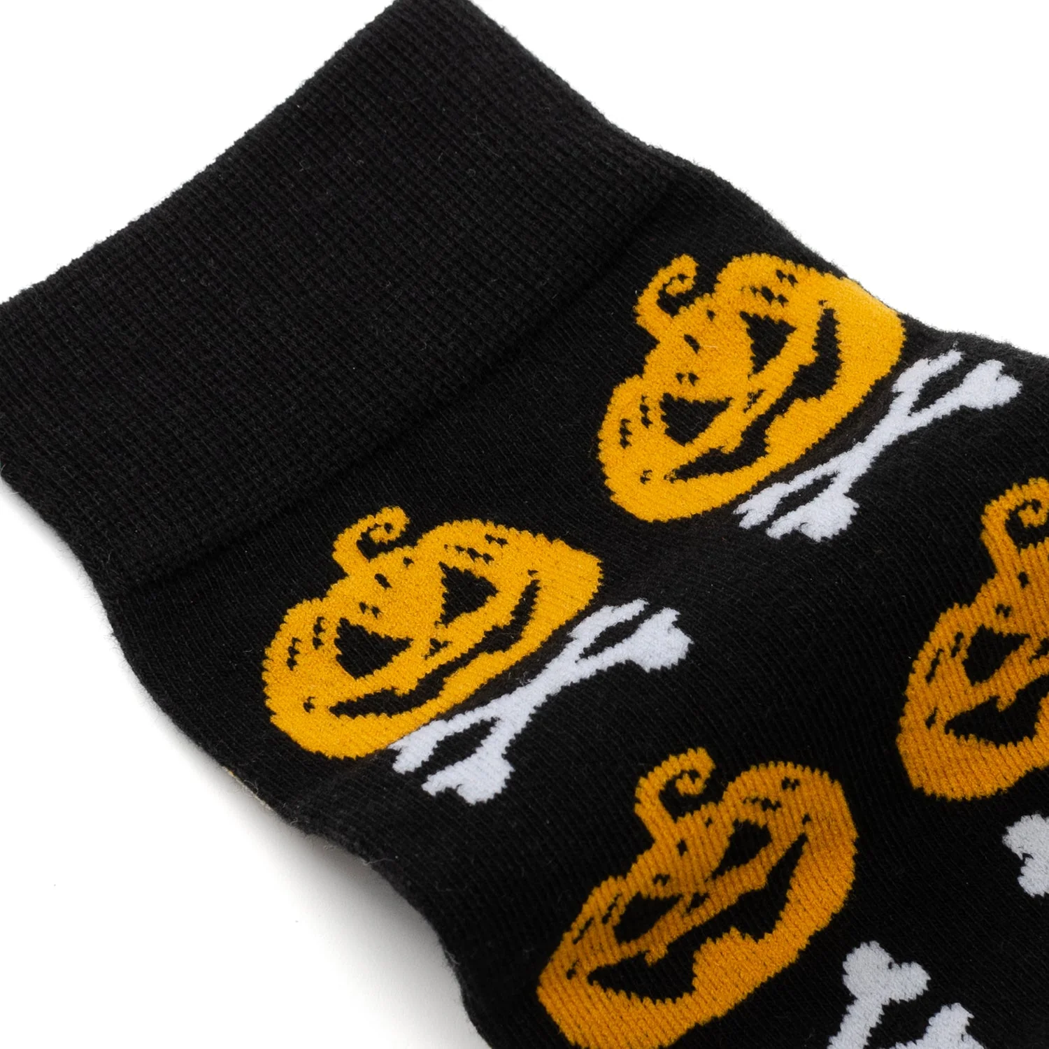 Bad To The Bone Pumpkin Black Men's Socks - Image 4