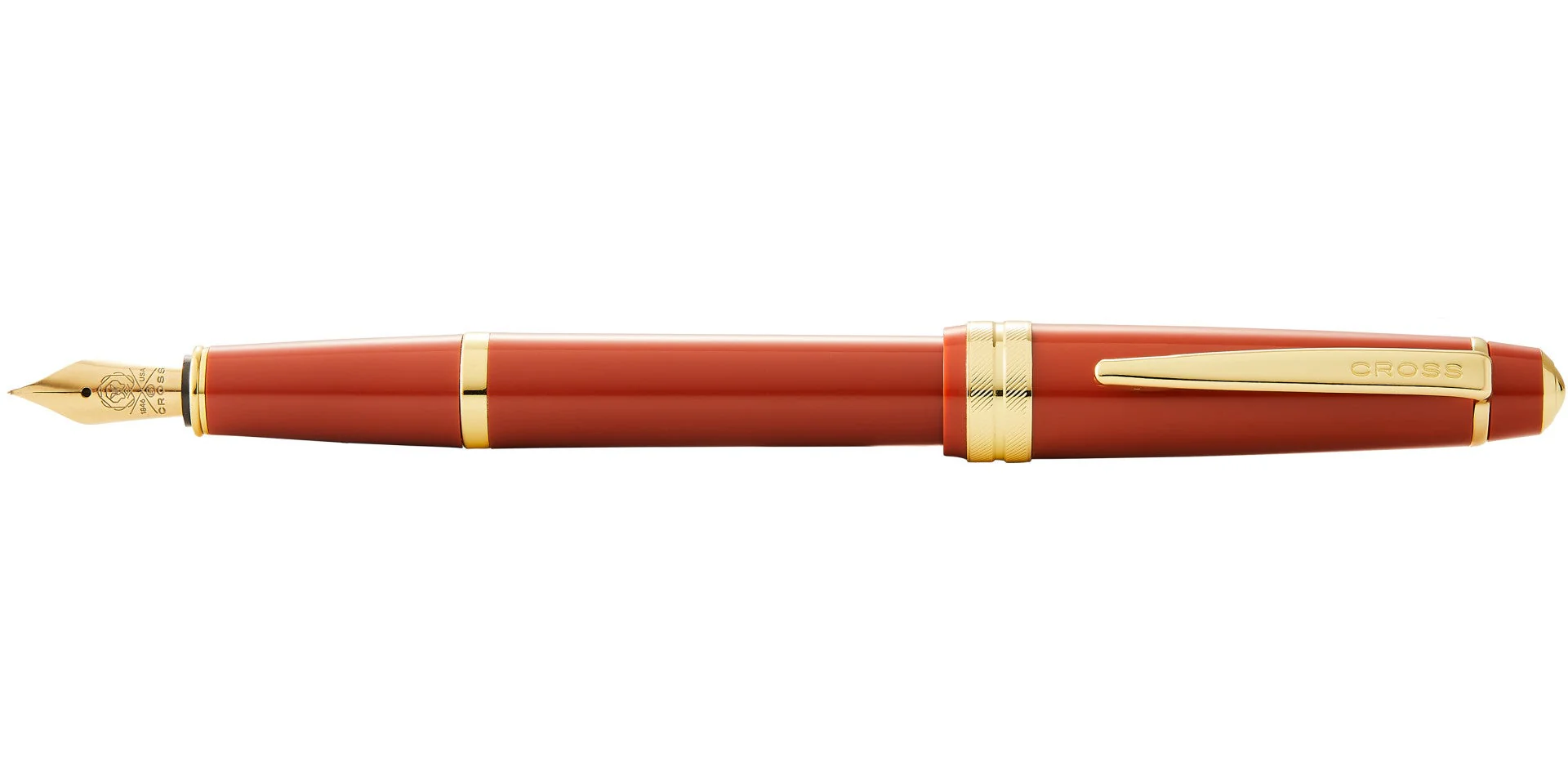 Bailey Light™ Polished Amber Resin and Gold Tone Fine Nib Fountain Pen - Image 3