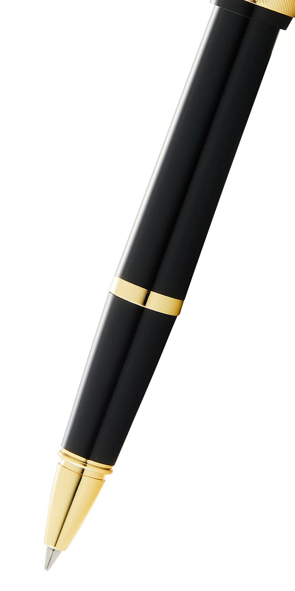 Bailey Light™ Polished Black Resin and Gold Tone Rollerball Pen - Image 2