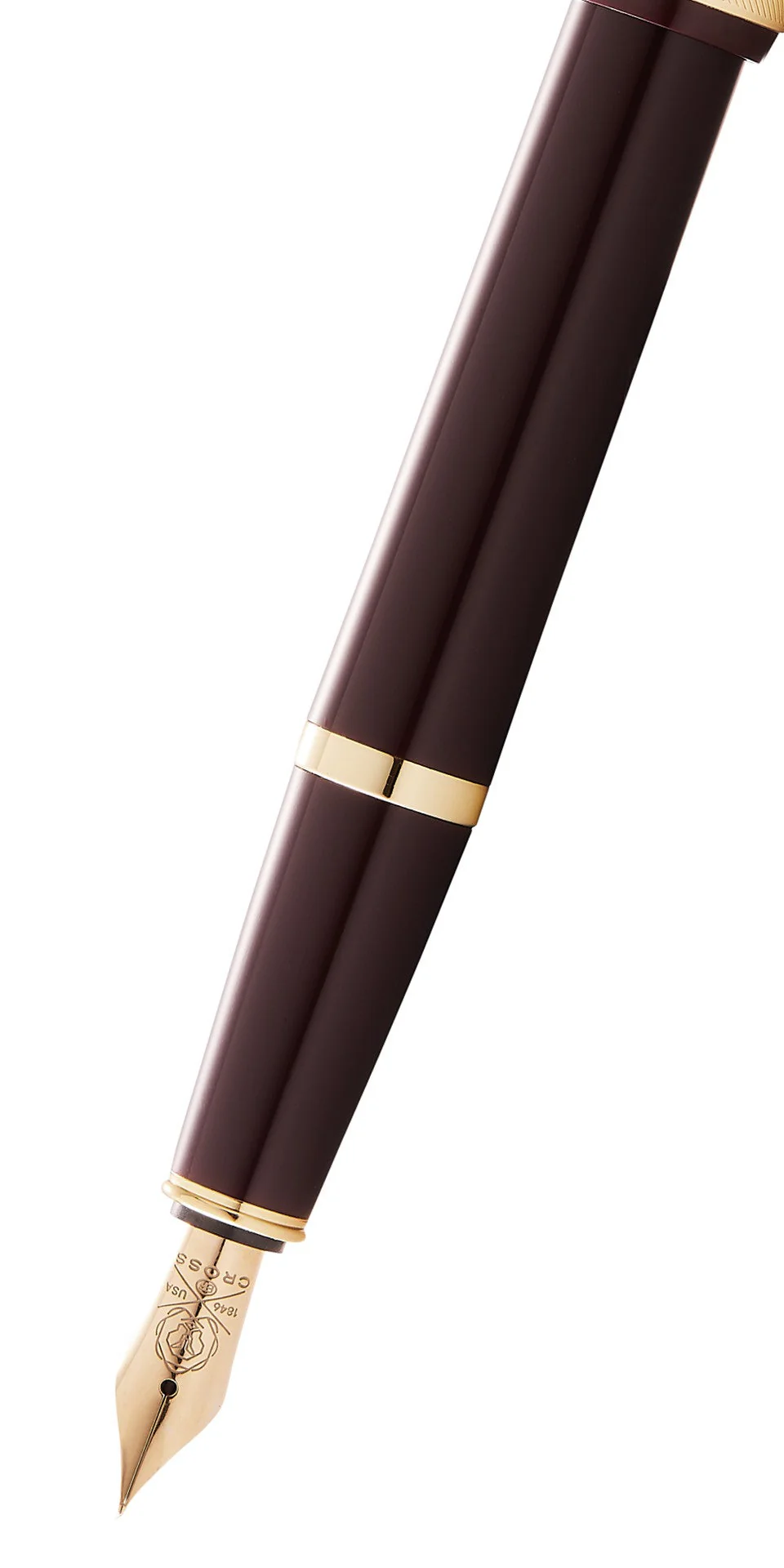 Bailey Light™ Polished Burgundy Resin and Gold Tone Extra-Fine Fountain Pen - Image 2