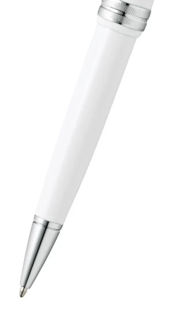 Bailey Light™ Polished White Resin Ballpoint Pen - Image 2
