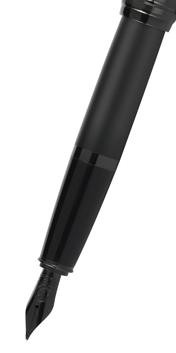 Bailey™ Matte Black Lacquer Stainless Steel Medium Nib Fountain Pen - Image 2