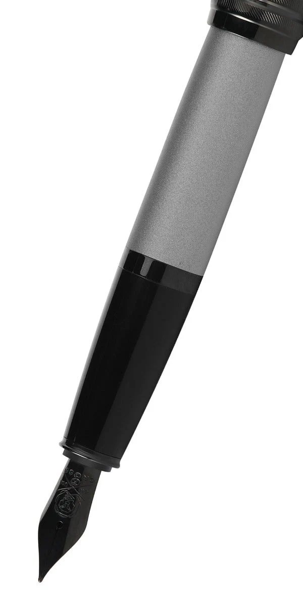 Bailey™ Matte Gray Lacquer Stainless Steel Fine Nib Fountain Pen - Image 2