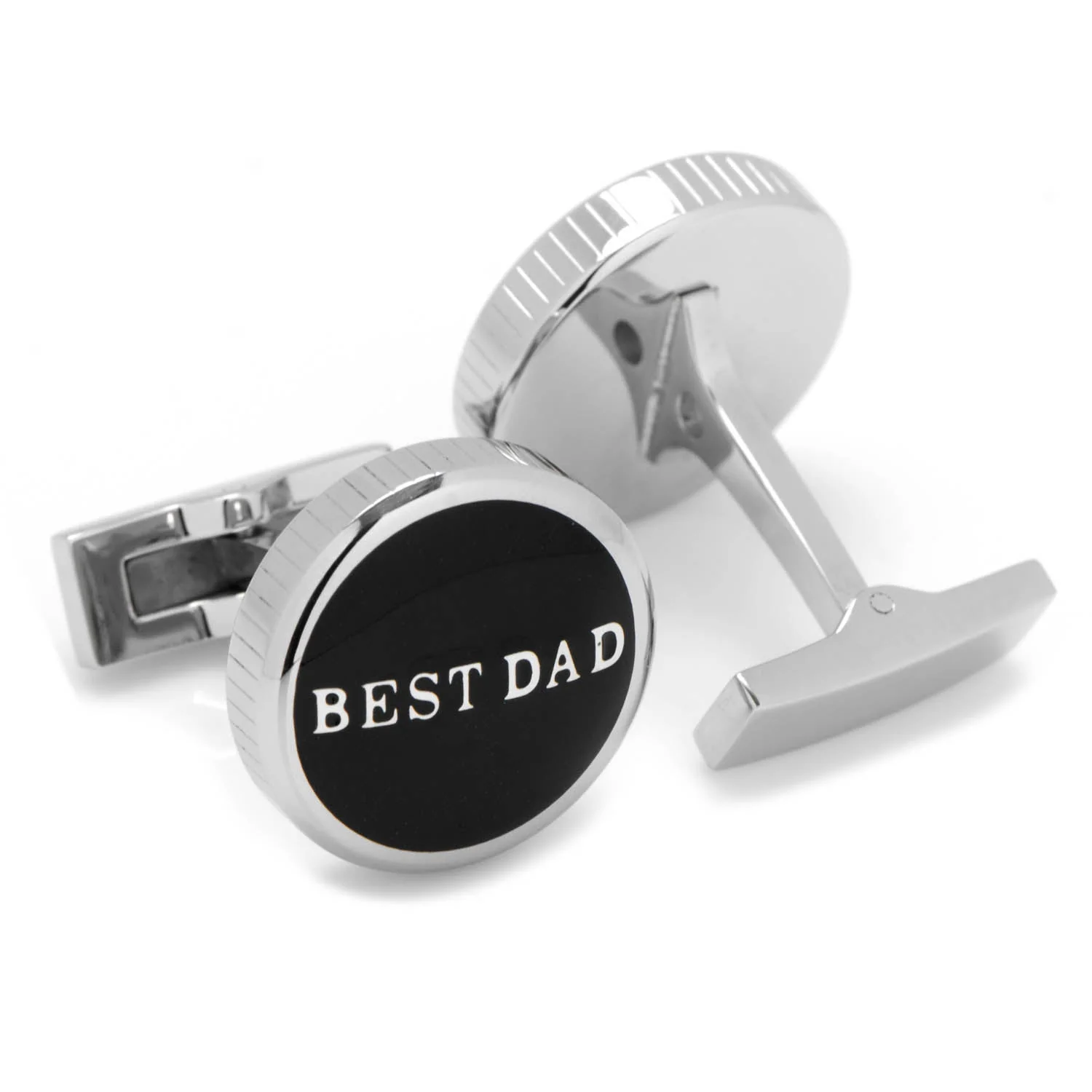 Best Dad Black Stainless Steel Cufflinks - Image 2