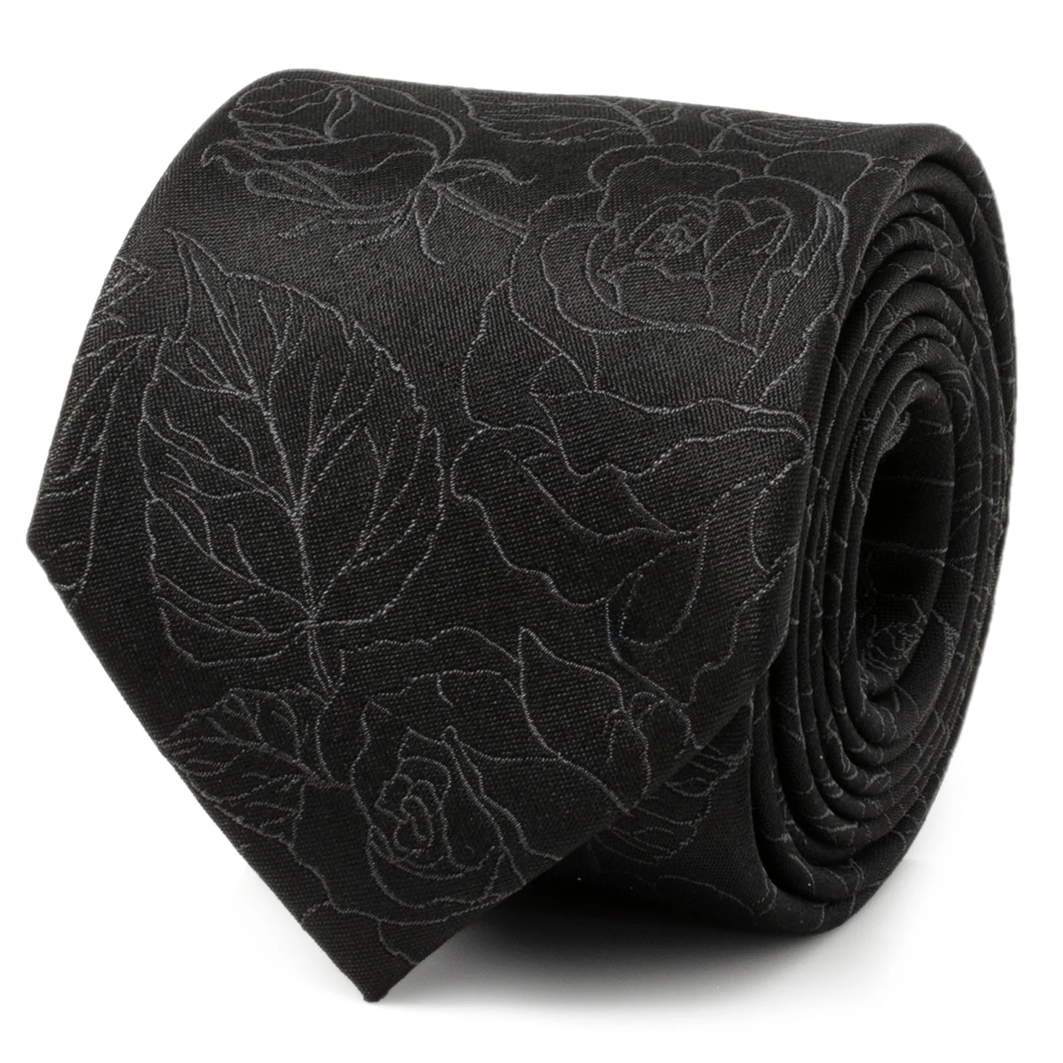 Black Floral Tie and Pocket Square Gift Set - Image 4