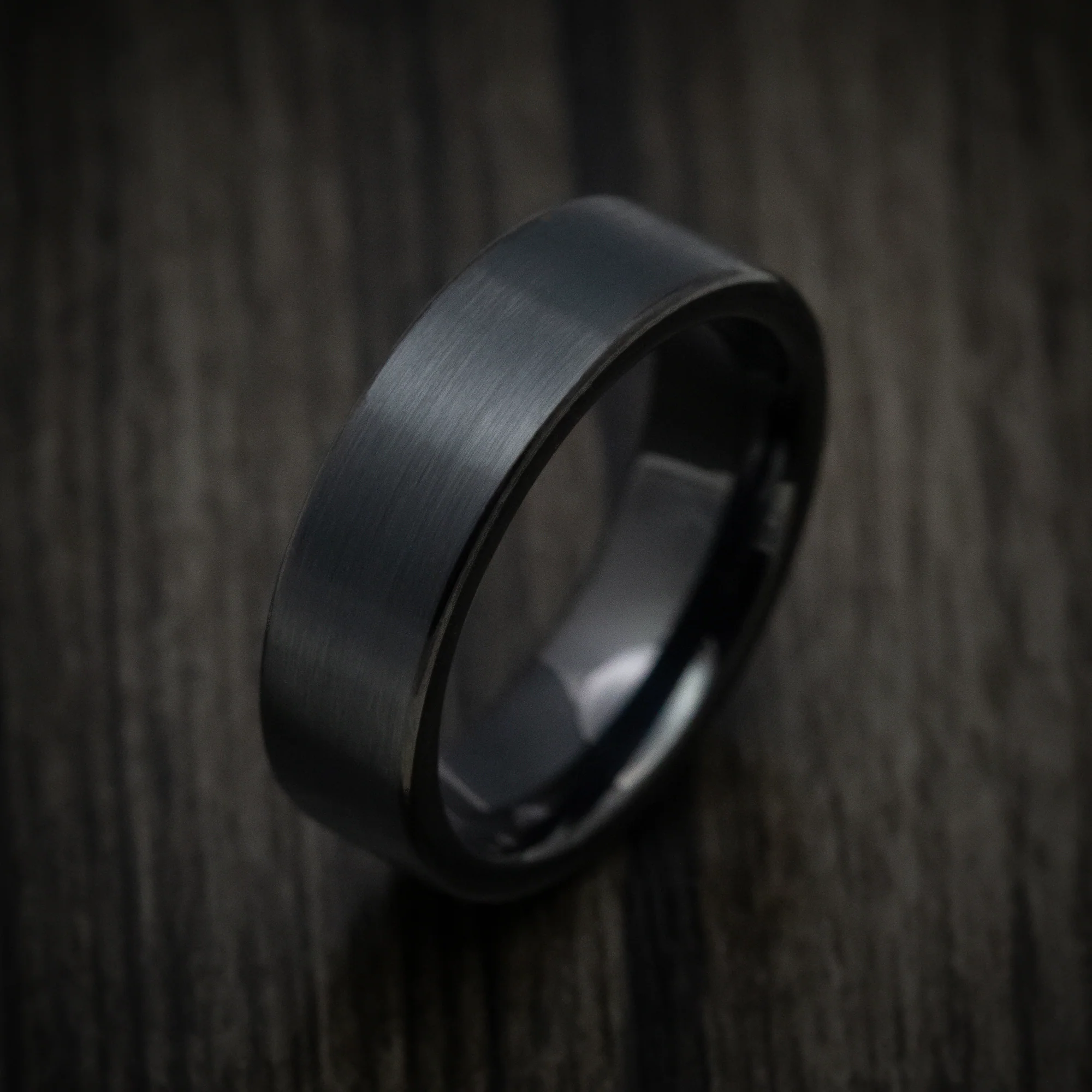 Black Tungsten Men's Ring with Satin Finish - Image 4