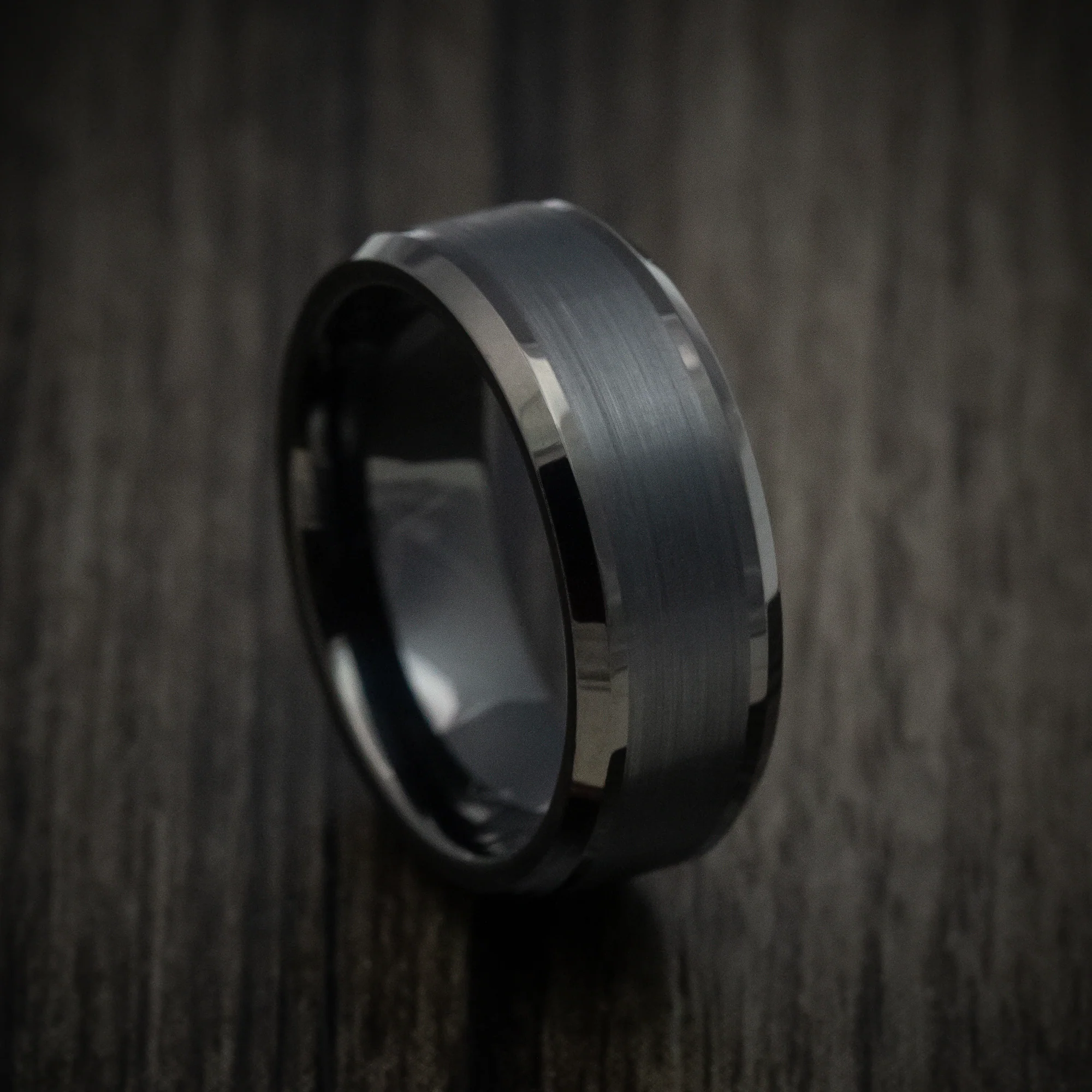 Black Tungsten Men's Ring with Satin Finish Band