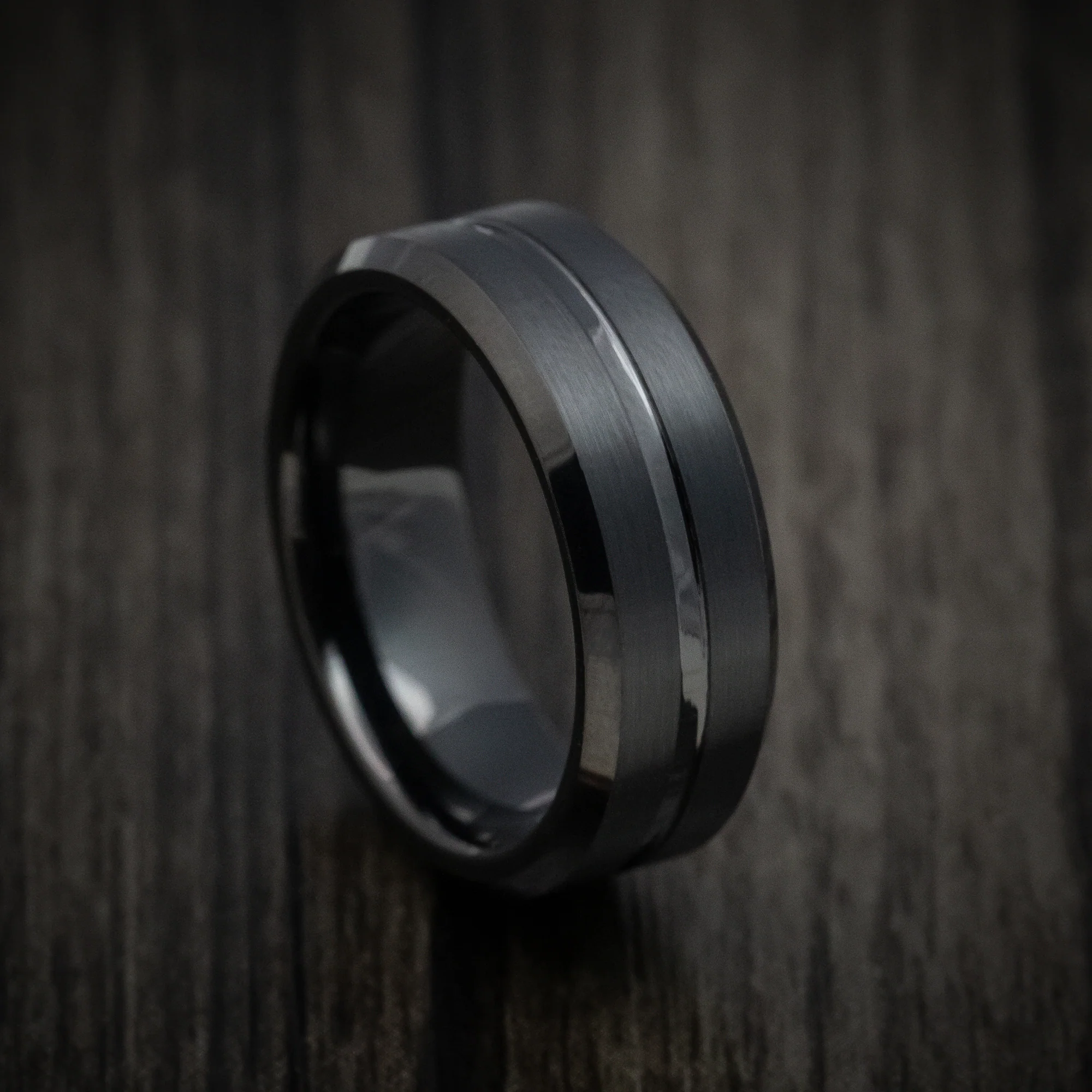 Black Tungsten Men's Ring with Satin Finish Band