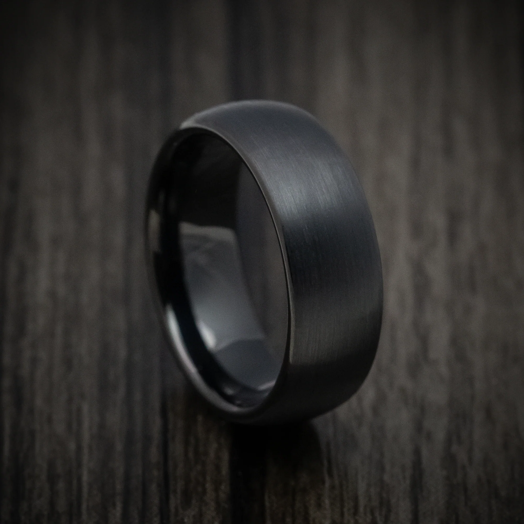 Black Tungsten Men's Ring with Satin Finish Band