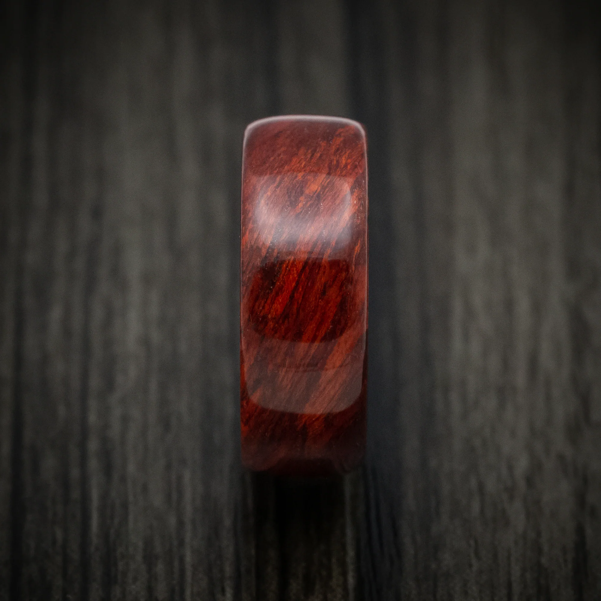 Bloodwood Marbled Wood Men's Ring Custom Made Band - Image 3