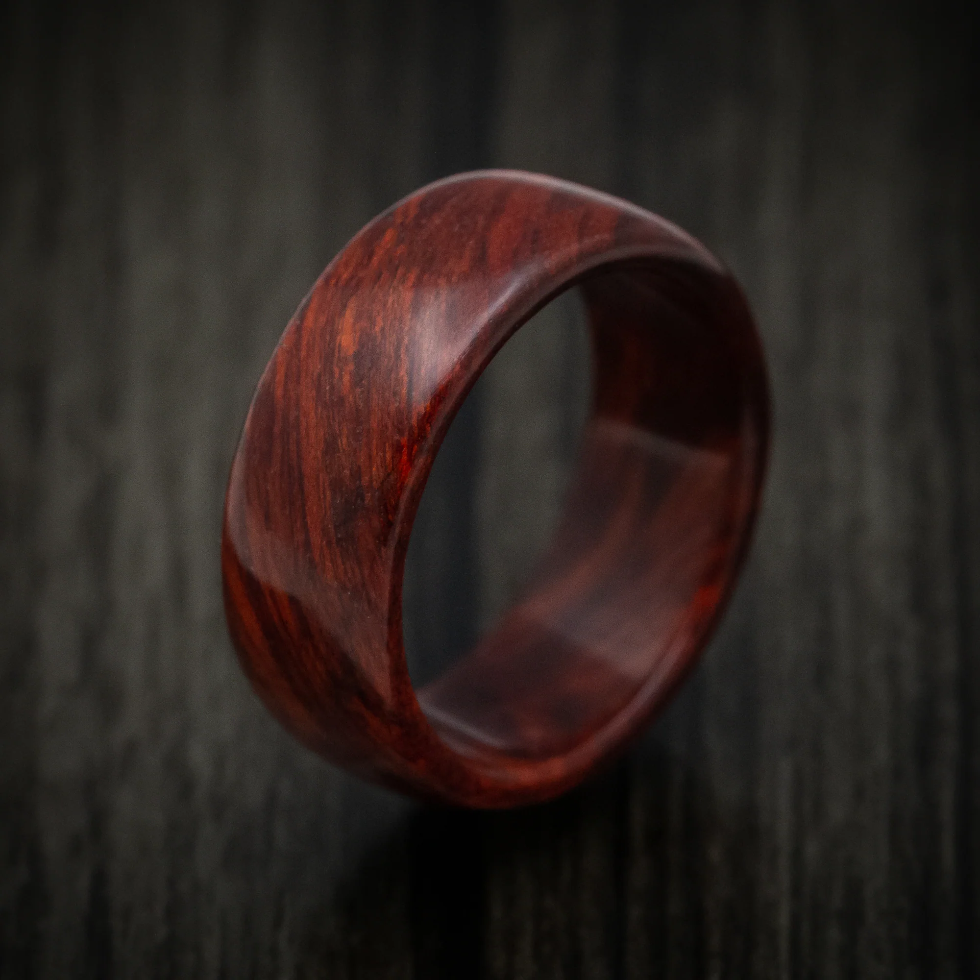 Bloodwood Marbled Wood Men's Ring Custom Made Band - Image 4