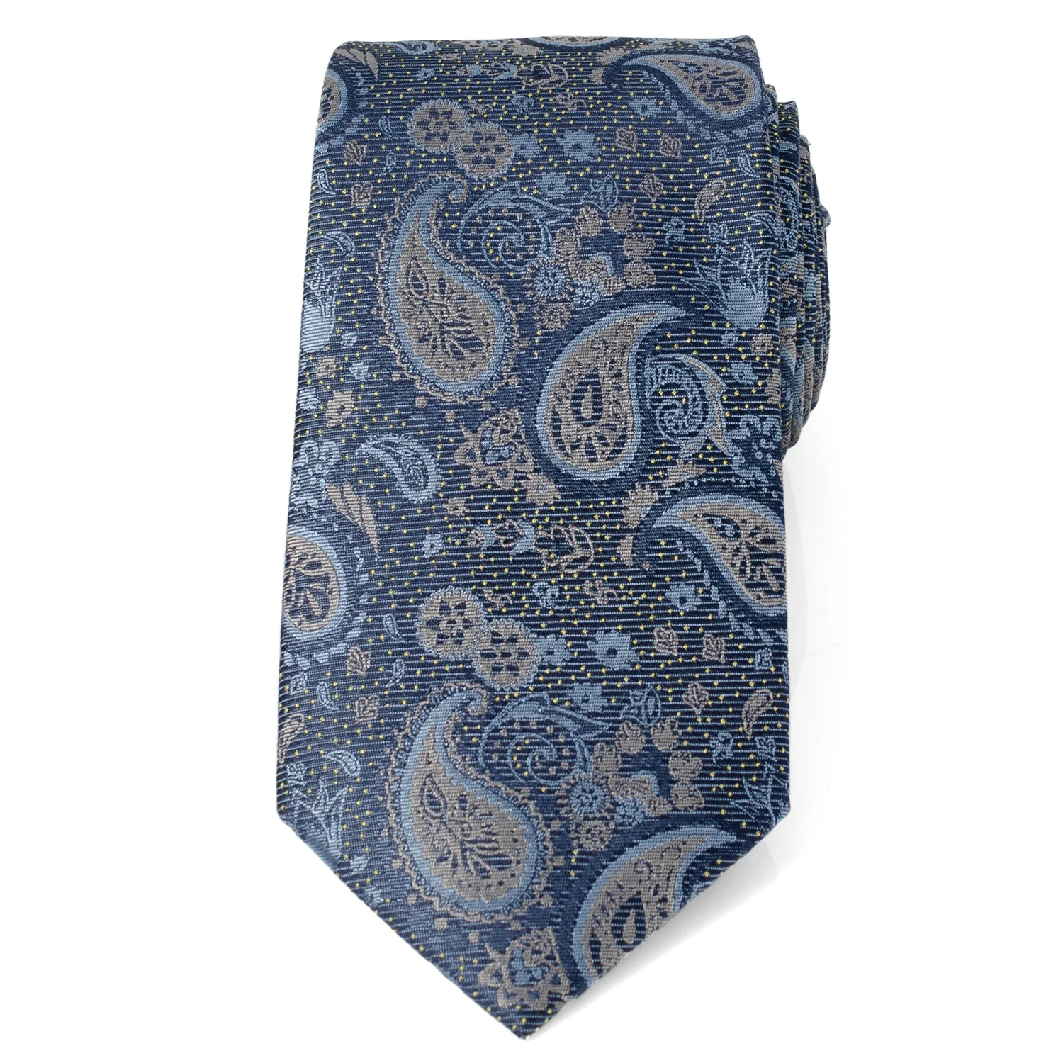 Blue & Gray Paisley Men's Tie - Image 3