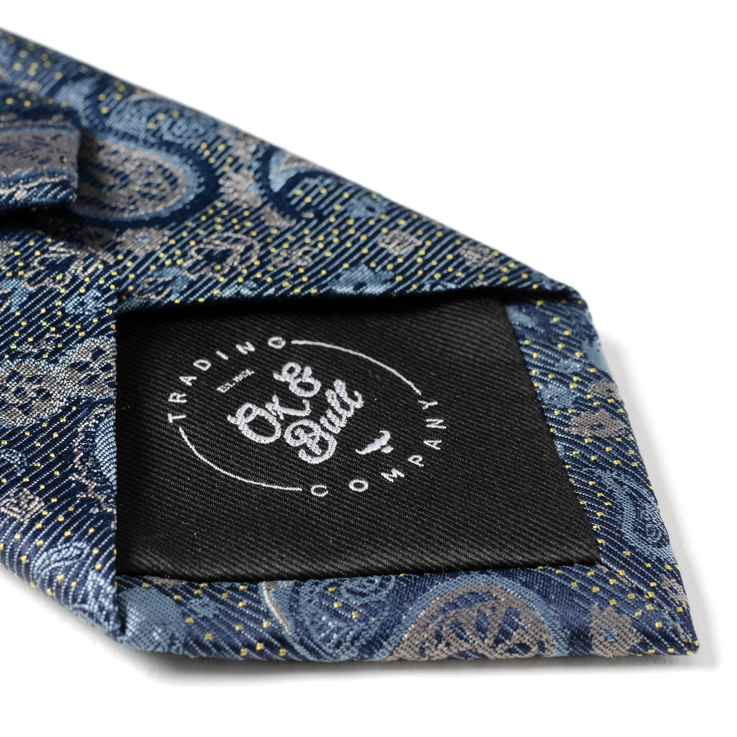 Blue & Gray Paisley Men's Tie - Image 7