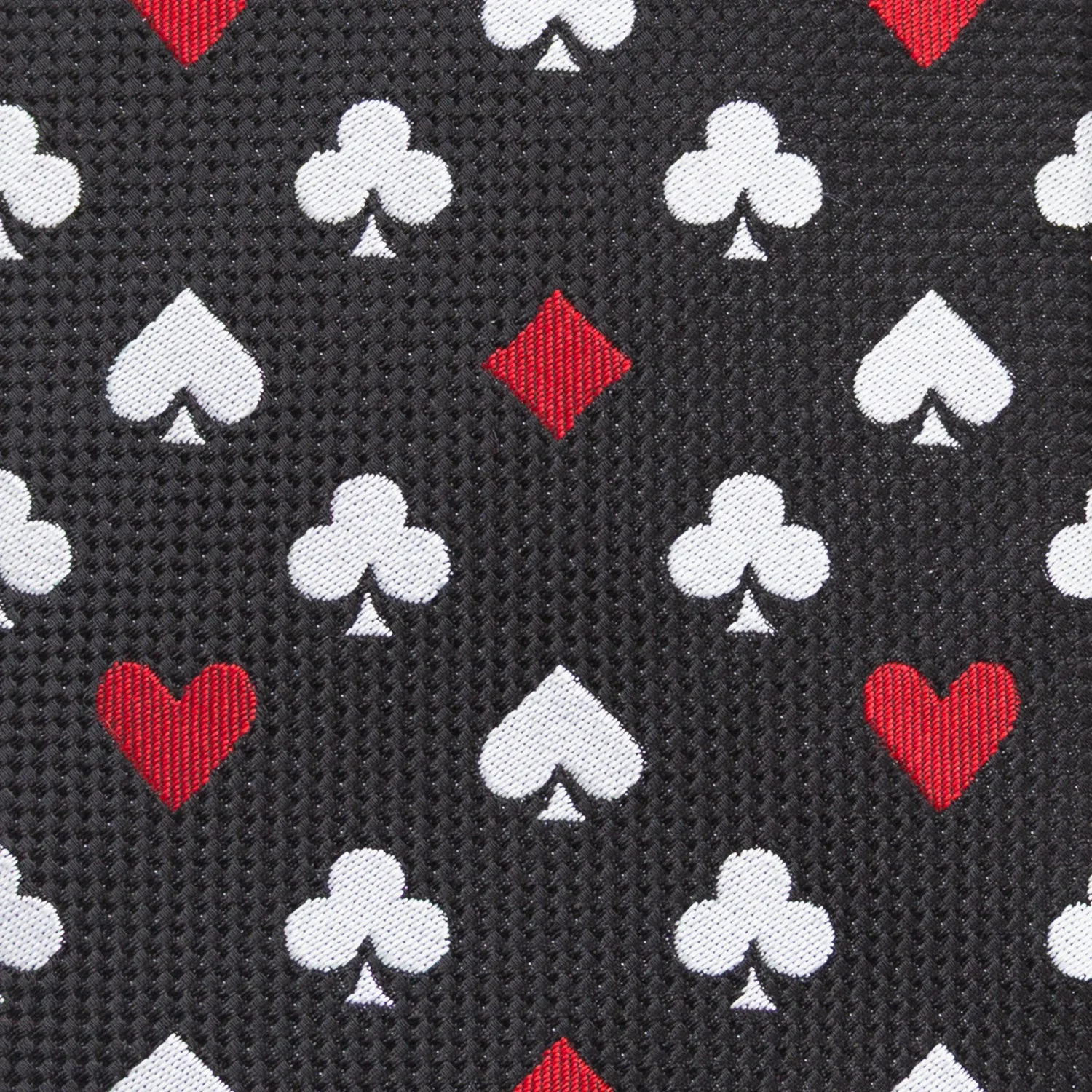 Card Suits Vegas Hidden Message Black Men's Tie - Image 6