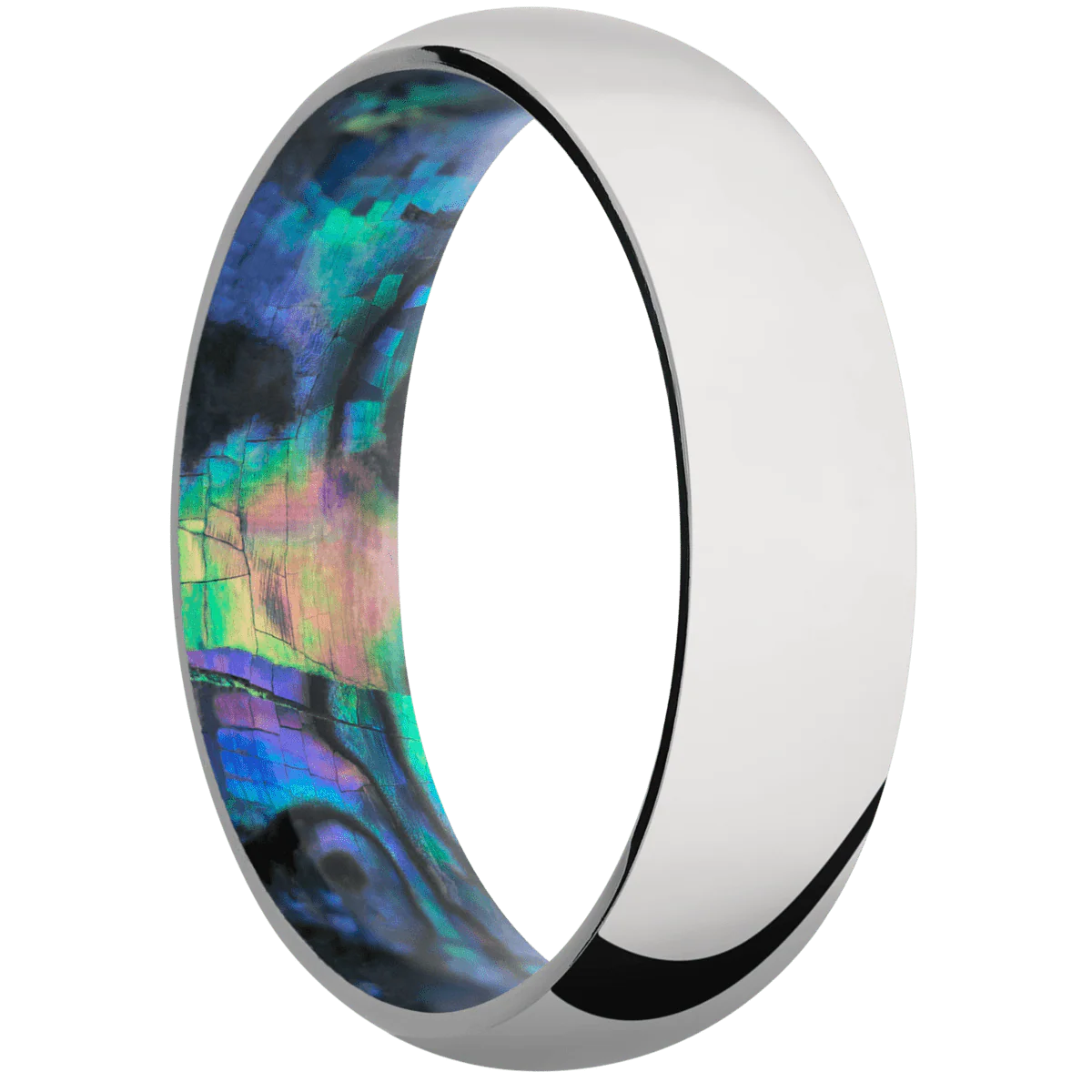Cobalt Chrome + Polish Finish + Abalone