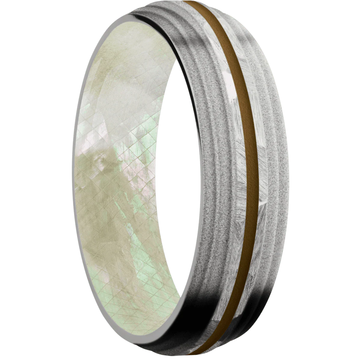 Cobalt Chrome + Rock , Sand Finish + Freshwater Mother of Pearl