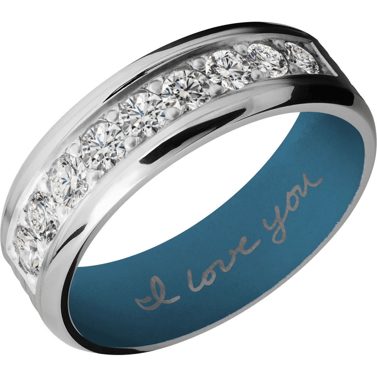 Cobalt Chrome + Treebark3 , Polish Finish + Royal Blue - Image 2