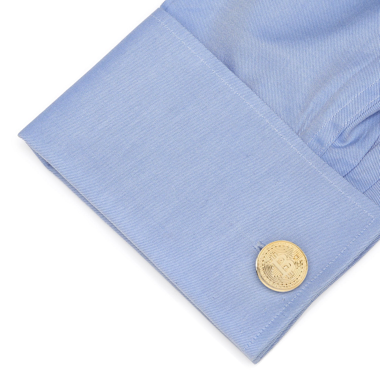 Crypto Bitcoin Debossed Cufflink - Image 3