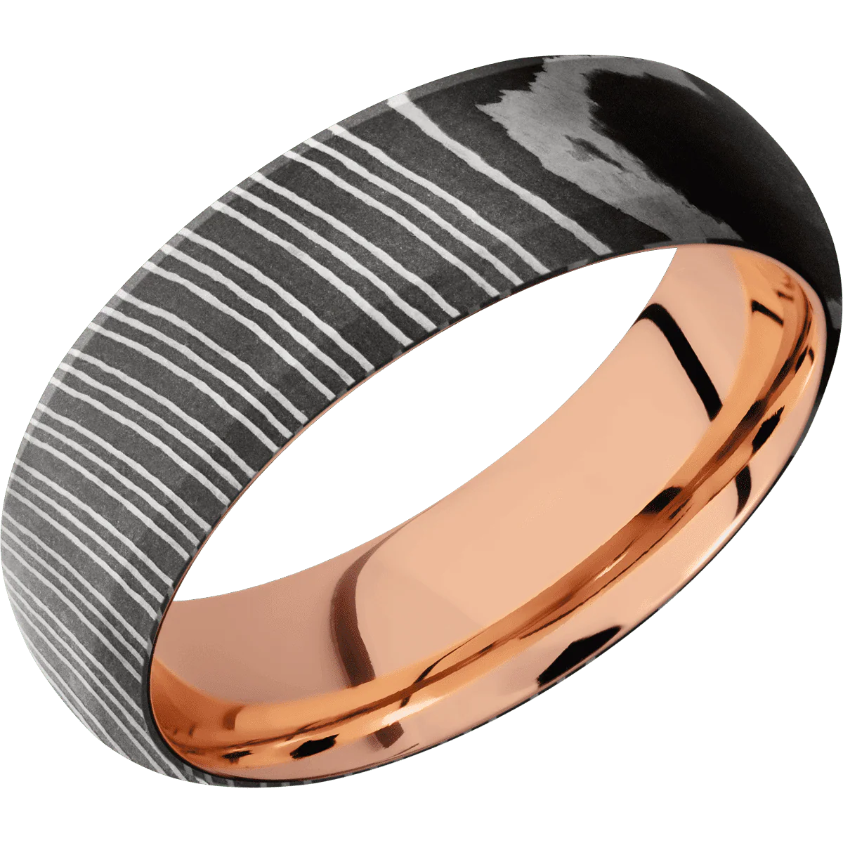 Damascus + Acid Finish + 10K Rose Gold - Image 2