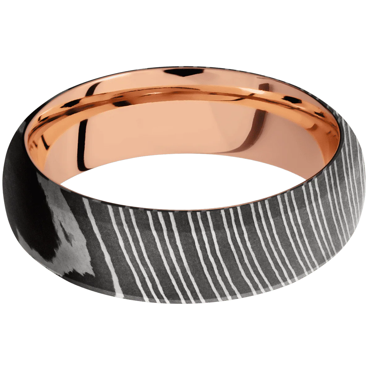 Damascus + Acid Finish + 10K Rose Gold - Image 3