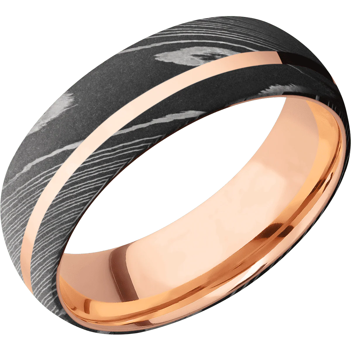 Damascus + Acid Finish + 18K Rose Gold - Image 2