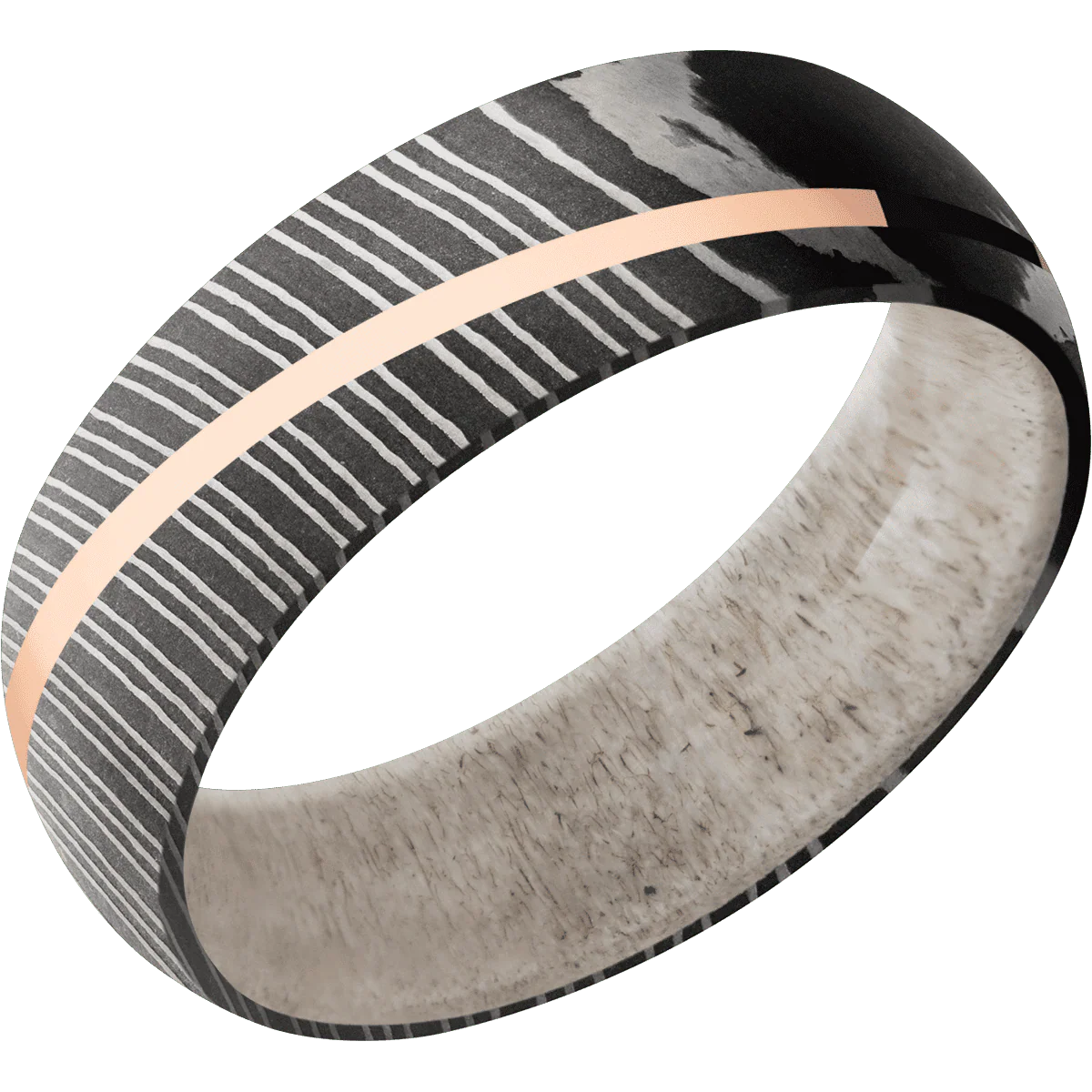 Damascus + Acid Finish + Antler - Image 2