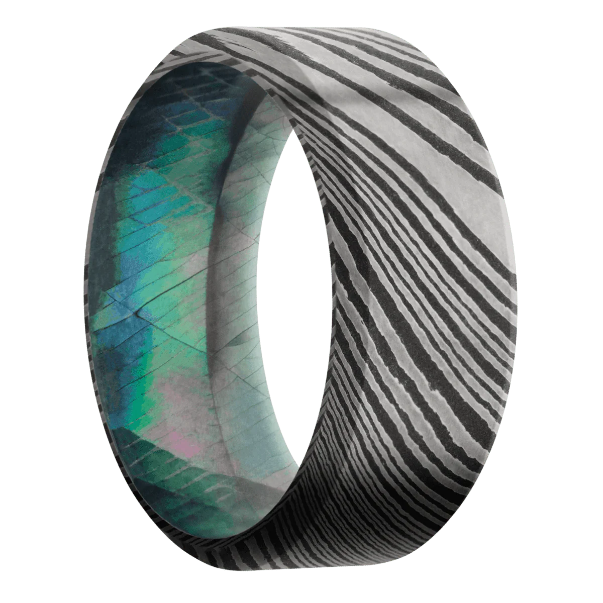 Damascus + Acid Finish + Black Mother of Pearl