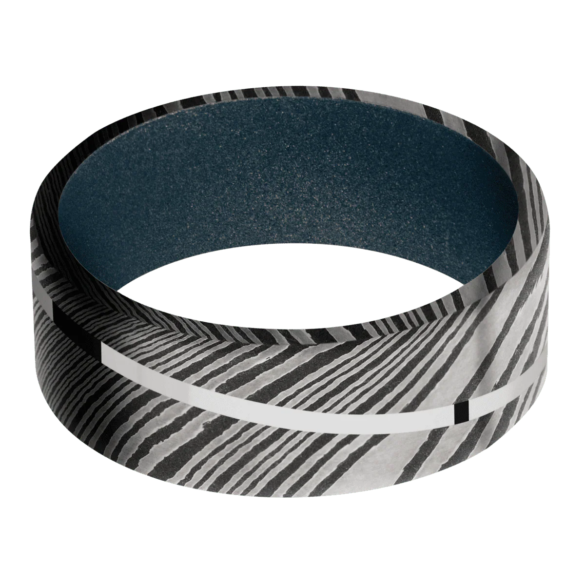Damascus + Acid Finish + Blue Titanium - Image 3