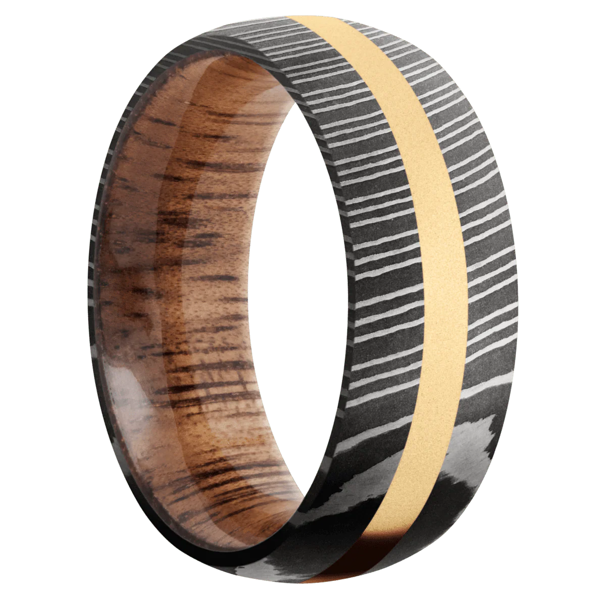 Damascus + Acid Finish + Koa