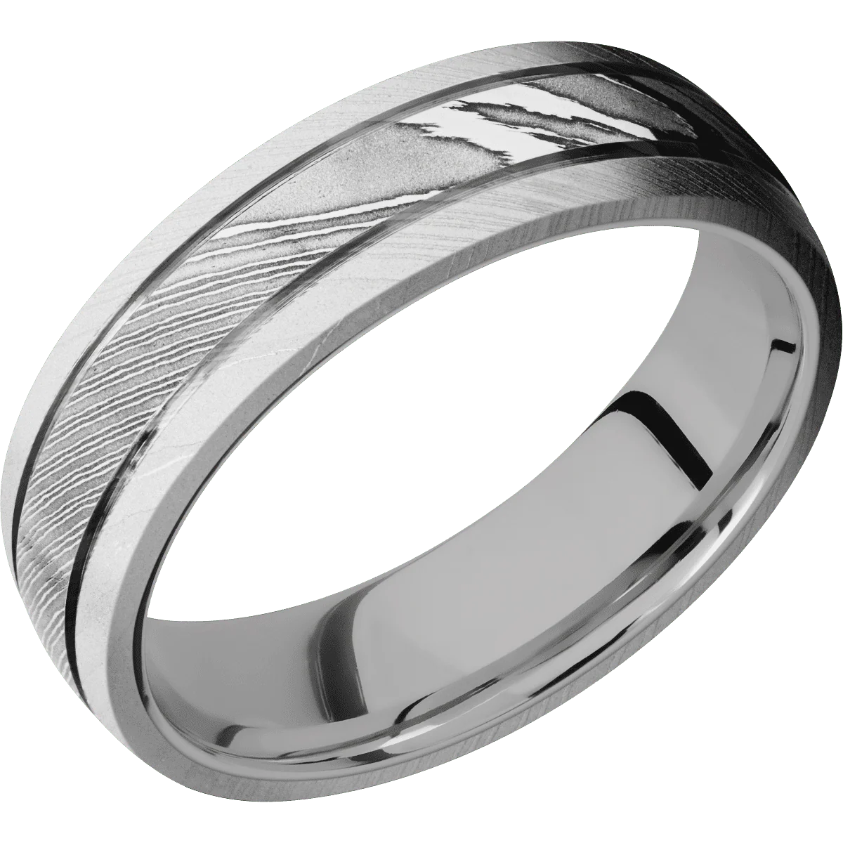 Damascus + Polish , Bead Finish + Titanium - Image 2