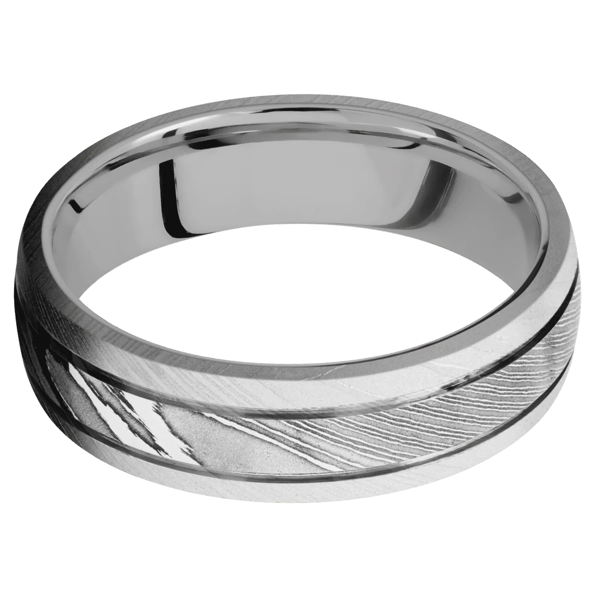 Damascus + Polish , Bead Finish + Titanium - Image 3