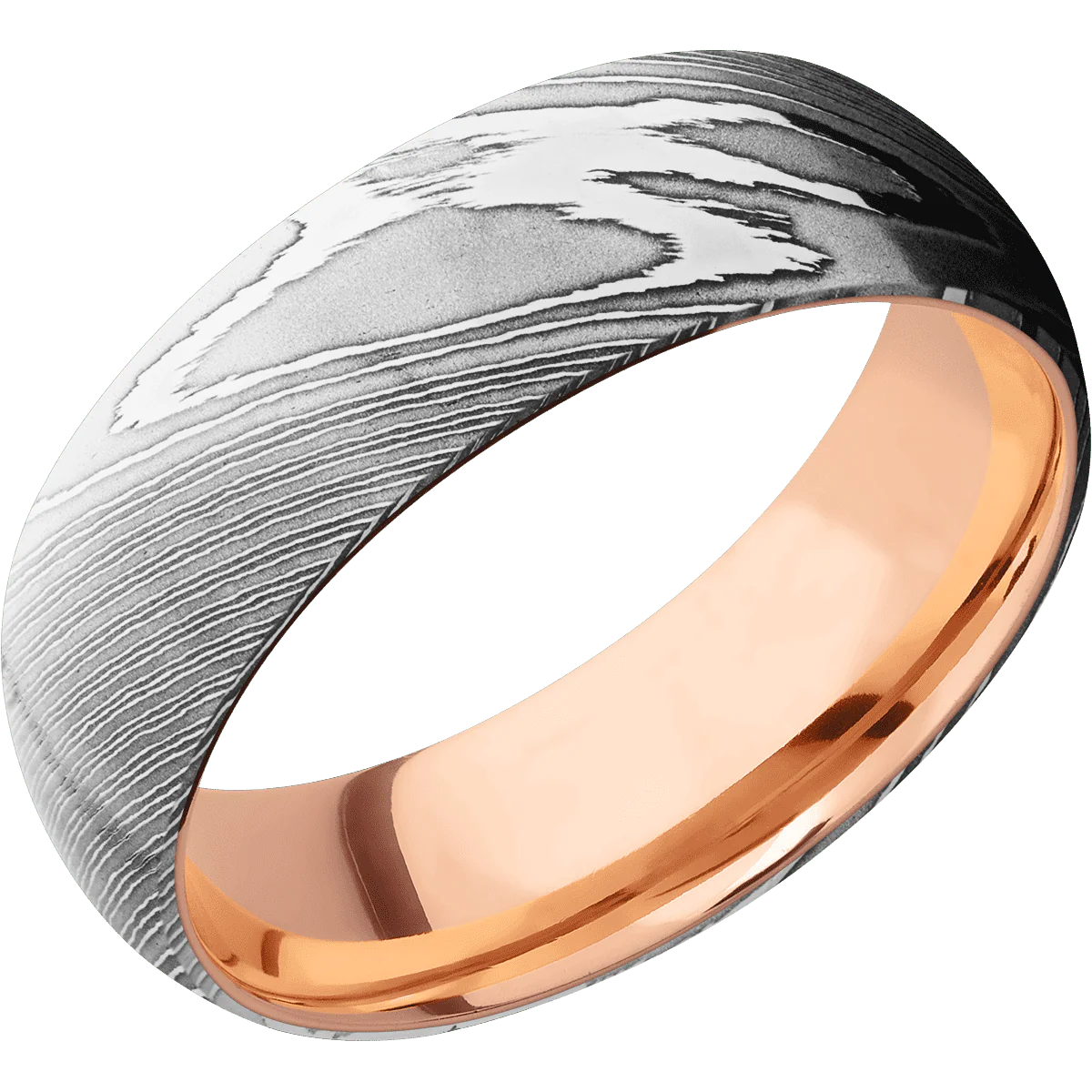Damascus + Polish Finish + 14K Rose Gold - Image 2