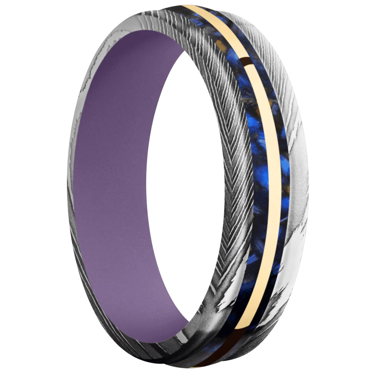 Damascus + Polish Finish + Bright Purple