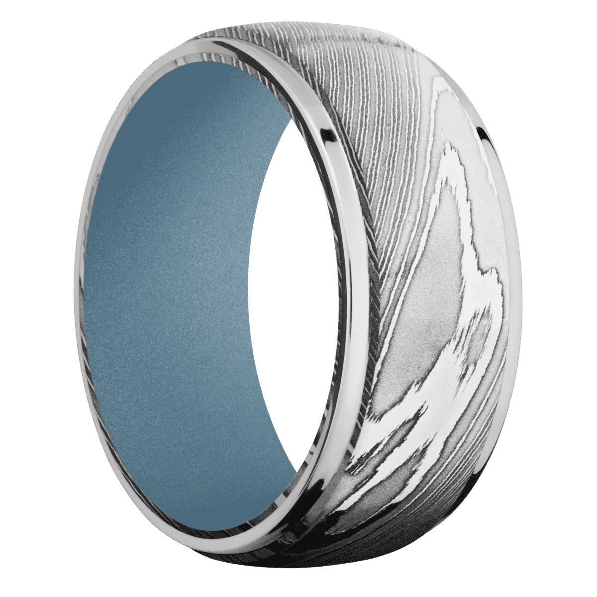 Damascus + Polish Finish + Polar Blue