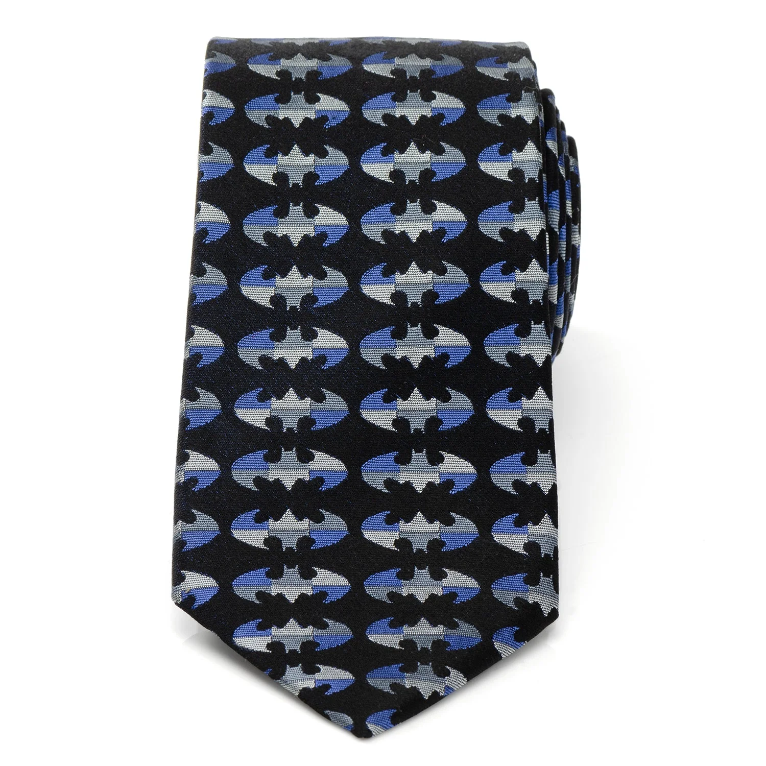 DC Batman Blue Blocked Black Men's Tie - Image 3