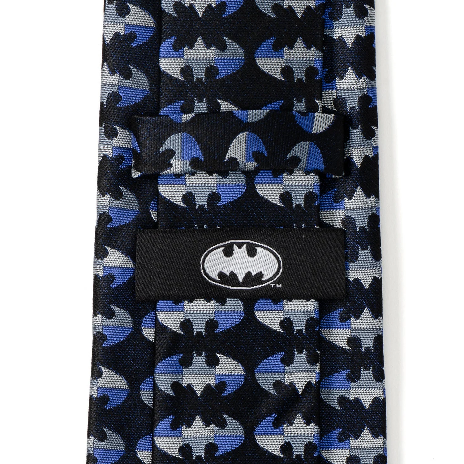 DC Batman Blue Blocked Black Men's Tie - Image 5