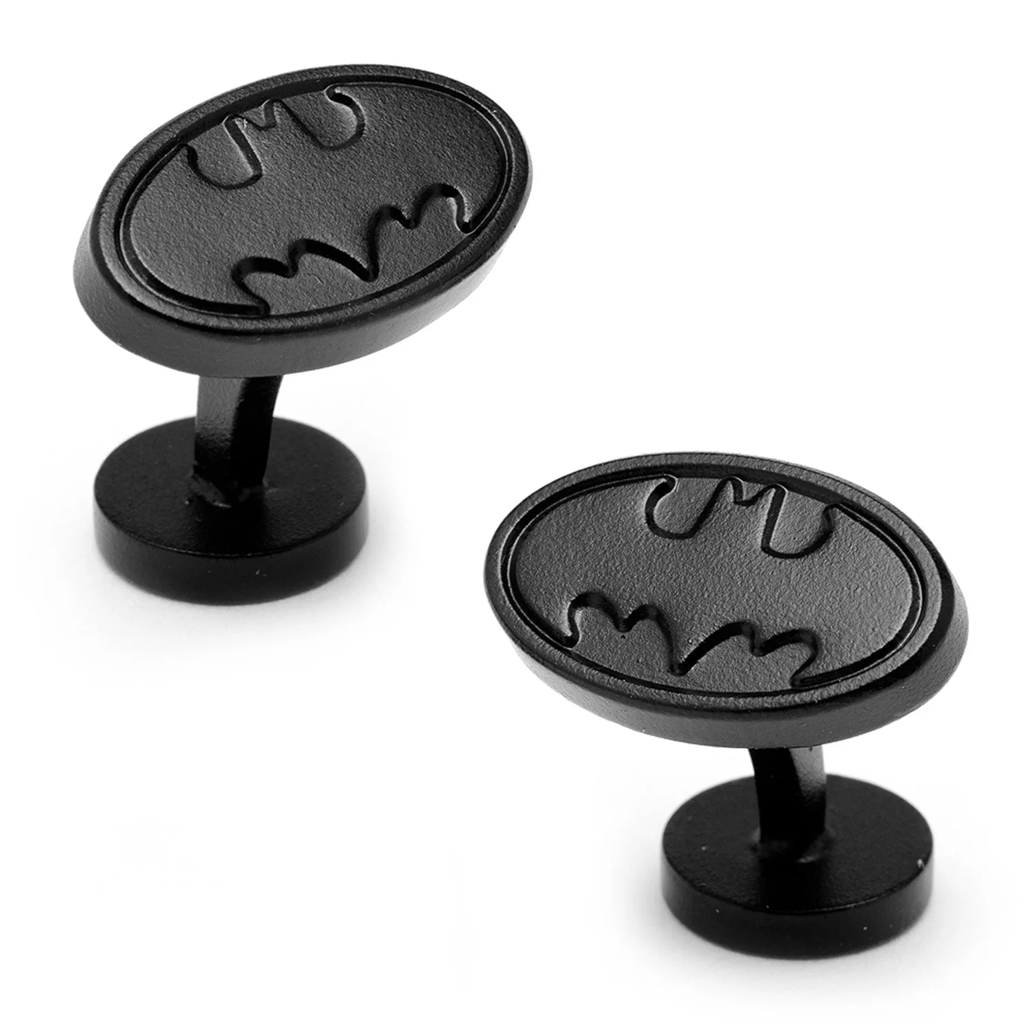 DC Batman Logo Satin Black Cufflinks - Image 2