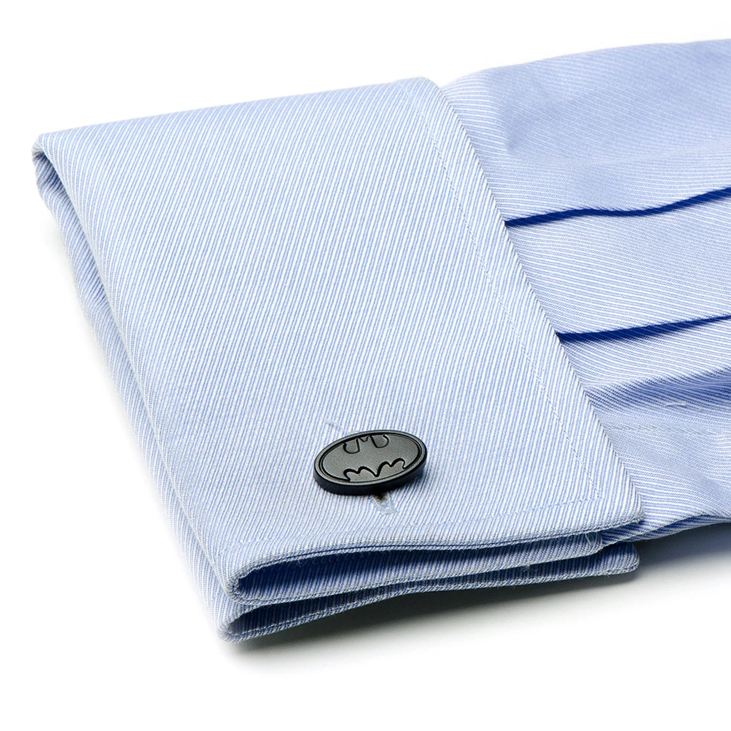 DC Batman Logo Satin Black Cufflinks - Image 3