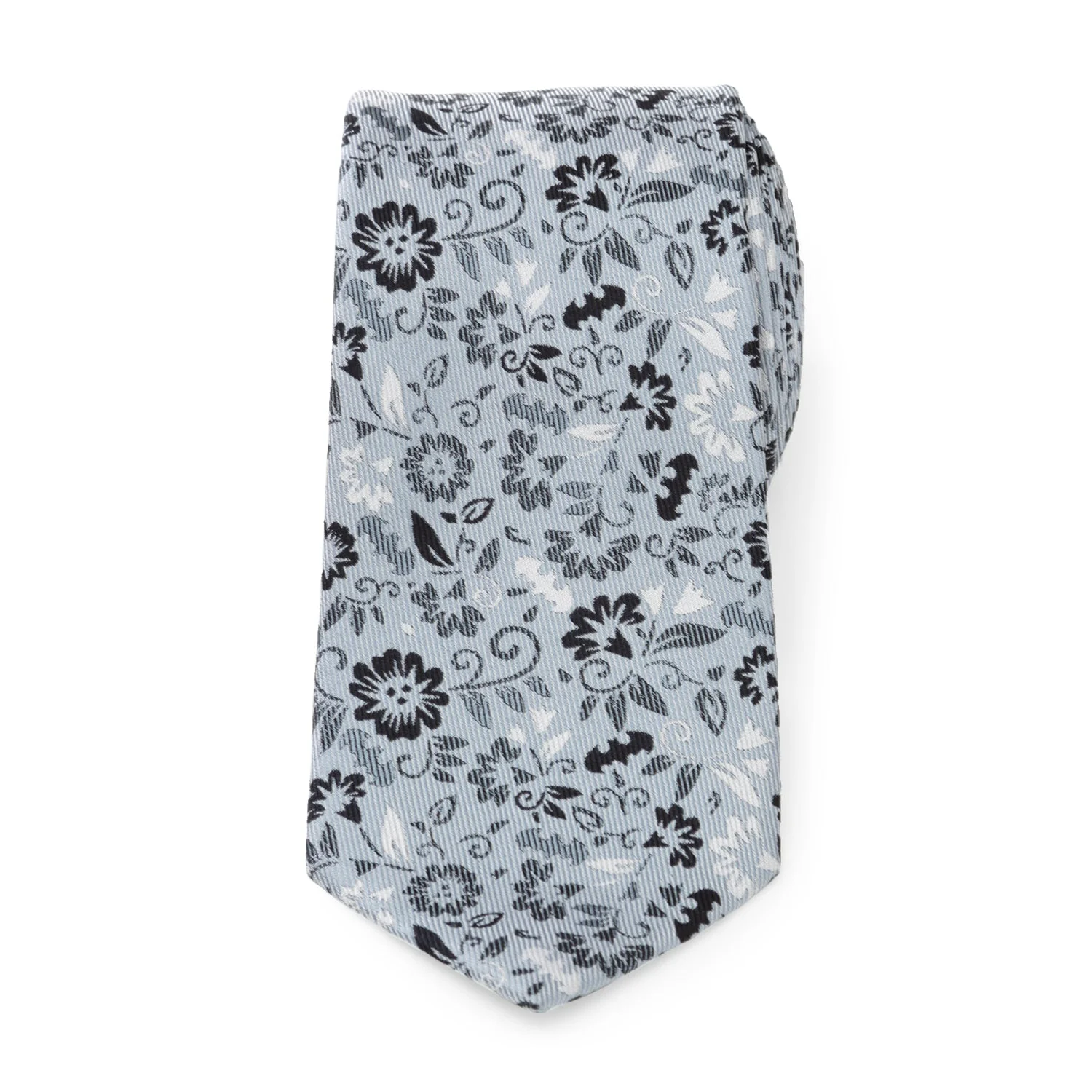 DC Batman Patterned Floral Blue Men's Tie - Image 3